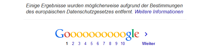 Google beginnt zu vergessen und weist darauf hin