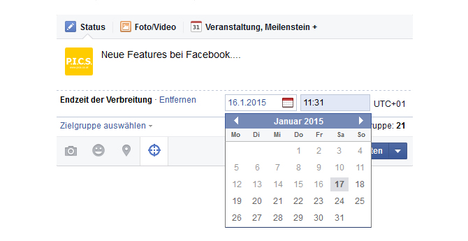 PICS-News - neue Features bei Facebook