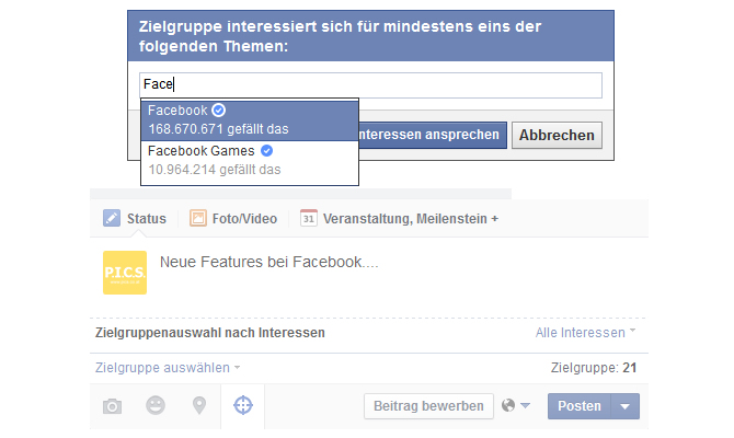 PICS-News - neue Features bei Facebook