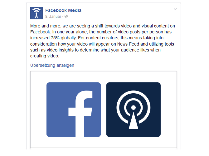 Facebook - Vormarsch von Videos