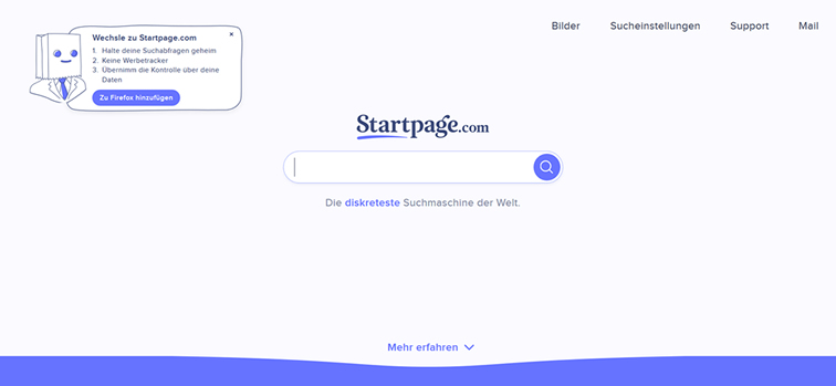 PICS Blog - Das Design der Suchmaschine Startpage